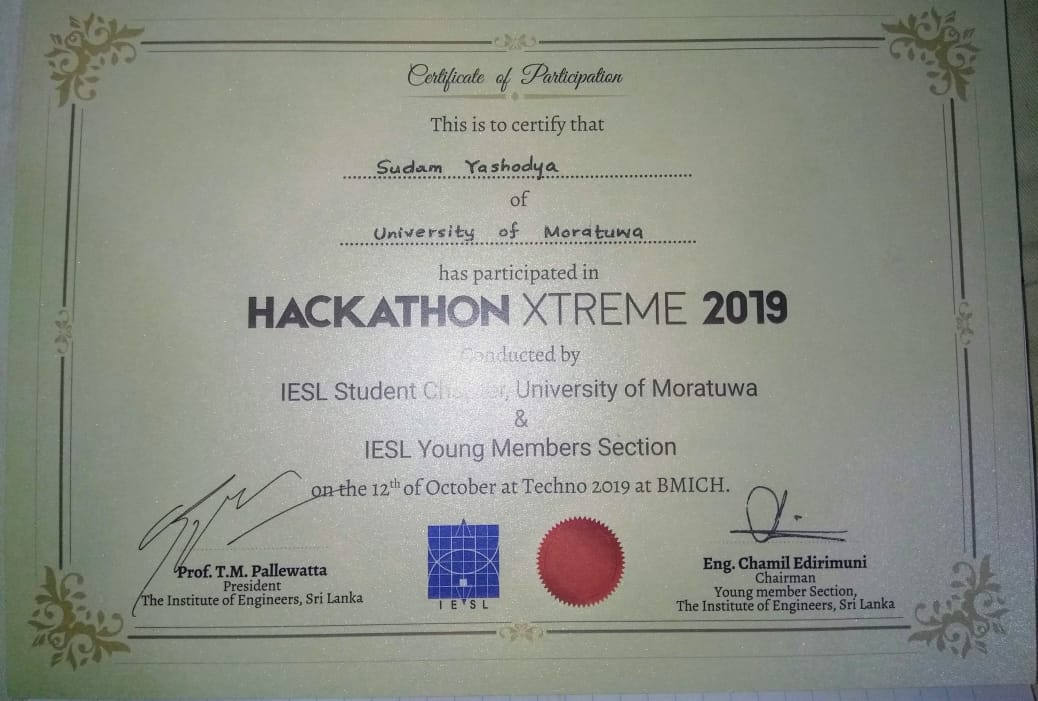 Hackathon Extreame Certificate